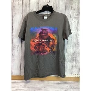 ONE REPUBLIC Native Tour Graphic T-SHIRT Gray Short Sleeve for Men Medium